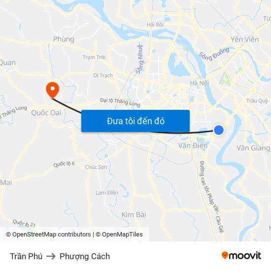 Trần Phú to Phượng Cách map