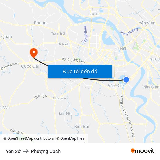 Yên Sở to Phượng Cách map