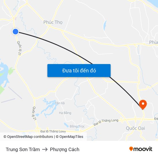 Trung Sơn Trầm to Phượng Cách map