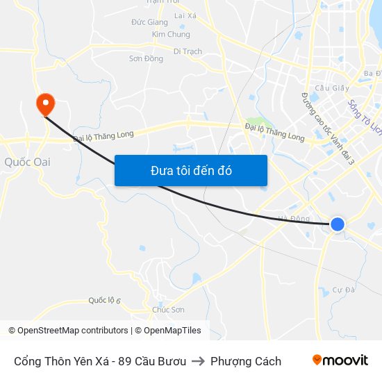 Cổng Thôn Yên Xá - 89 Cầu Bươu to Phượng Cách map