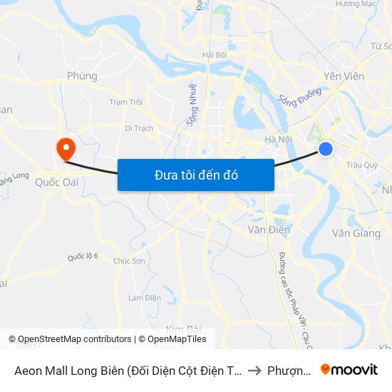 Aeon Mall Long Biên (Đối Diện Cột Điện T4a/2a-B Đường Cổ Linh) to Phượng Cách map
