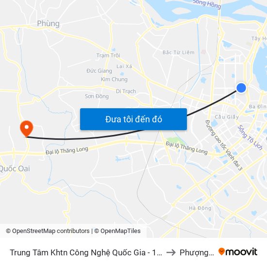 Trung Tâm Khtn Công Nghệ Quốc Gia - 18 Hoàng Quốc Việt to Phượng Cách map