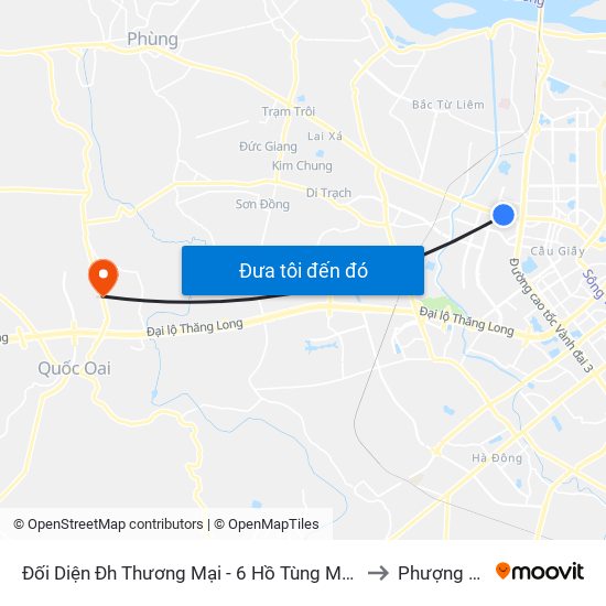 Đối Diện Đh Thương Mại - 6 Hồ Tùng Mậu (Cột Sau) to Phượng Cách map