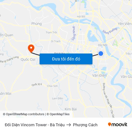 Đối Diện Vincom Tower - Bà Triệu to Phượng Cách map