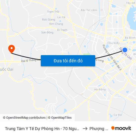 Trung Tâm Y Tế Dự Phòng Hn - 70 Nguyễn Chí Thanh to Phượng Cách map