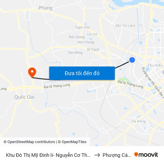 Khu Đô Thị Mỹ Đình Ii- Nguyễn Cơ Thạch to Phượng Cách map