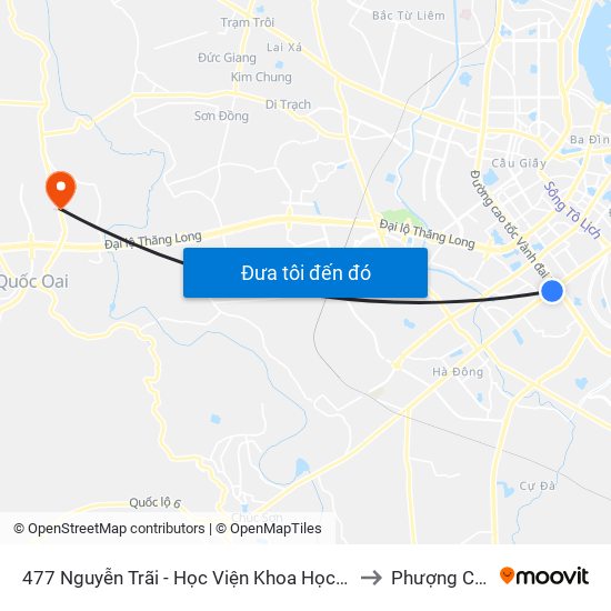 477 Nguyễn Trãi - Học Viện Khoa Học Xã Hội to Phượng Cách map