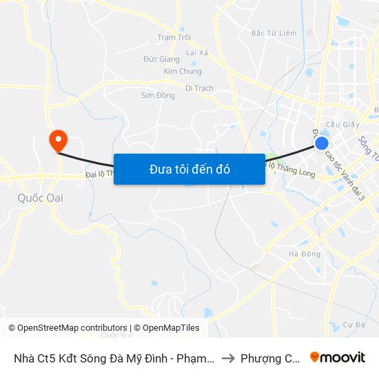 Nhà Ct5 Kđt Sông Đà Mỹ Đình - Phạm Hùng to Phượng Cách map