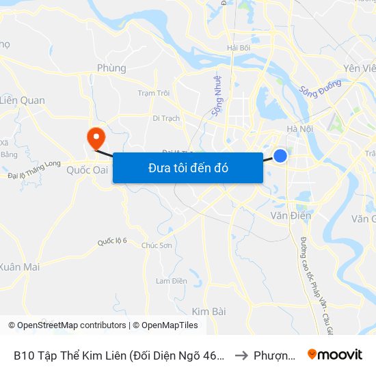 B10 Tập Thể Kim Liên (Đối Diện Ngõ 46b Phạm Ngọc Thạch) to Phượng Cách map