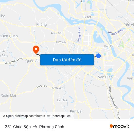 251 Chùa Bộc to Phượng Cách map