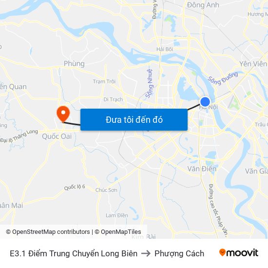 E3.1 Điểm Trung Chuyển Long Biên to Phượng Cách map