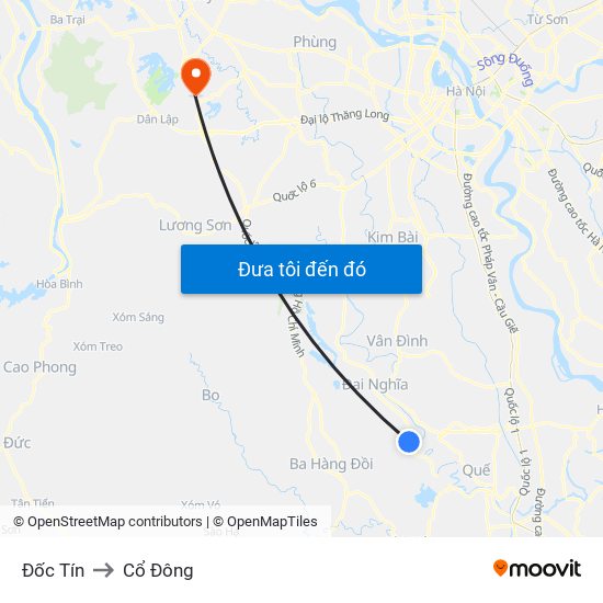 Đốc Tín to Cổ Đông map