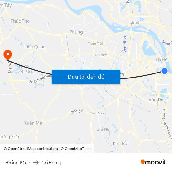 Đống Mác to Cổ Đông map