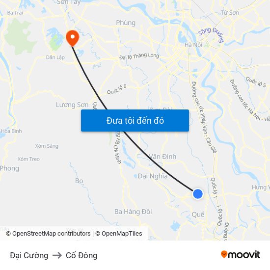 Đại Cường to Cổ Đông map