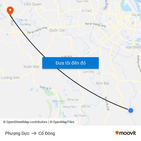 Phượng Dực to Cổ Đông map