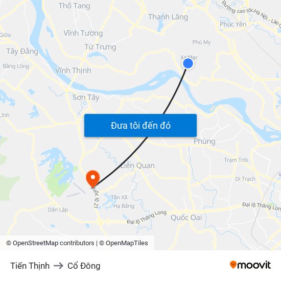 Tiến Thịnh to Cổ Đông map