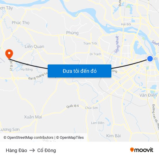 Hàng Đào to Cổ Đông map