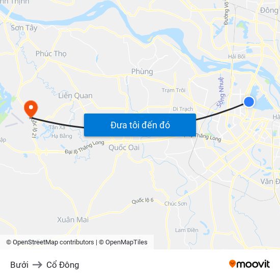 Bưởi to Cổ Đông map