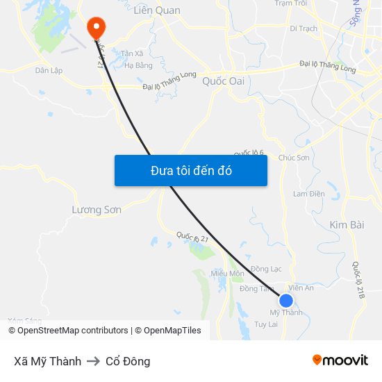 Xã Mỹ Thành to Cổ Đông map