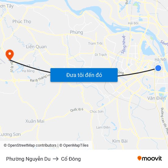 Phường Nguyễn Du to Cổ Đông map