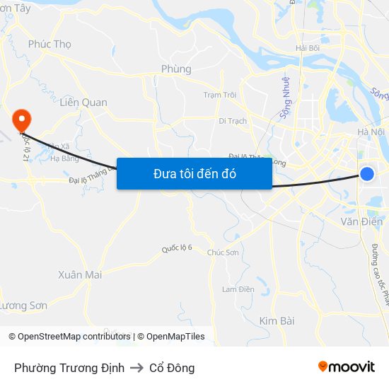 Phường Trương Định to Cổ Đông map