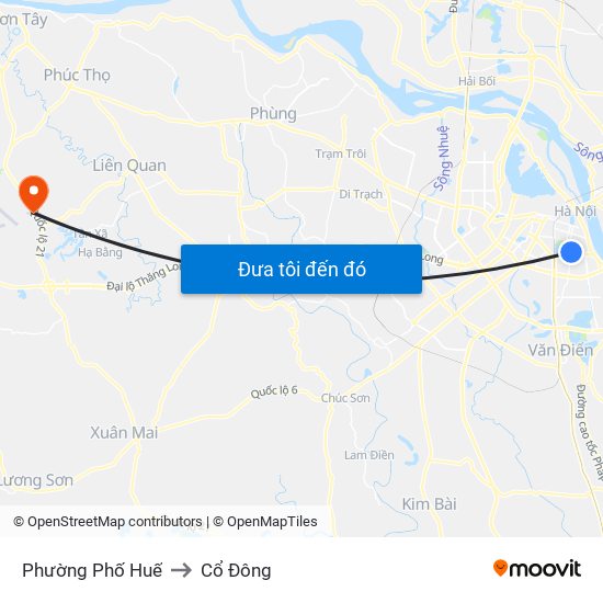 Phường Phố Huế to Cổ Đông map