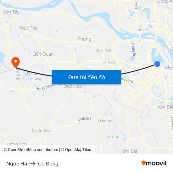 Ngọc Hà to Cổ Đông map