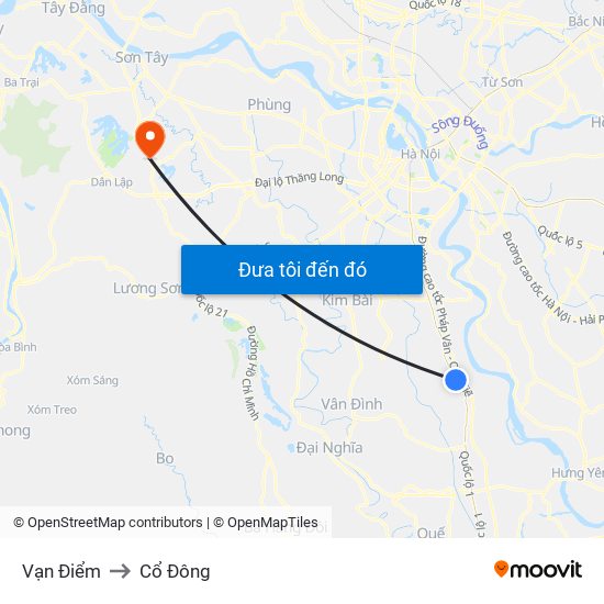 Vạn Điểm to Cổ Đông map