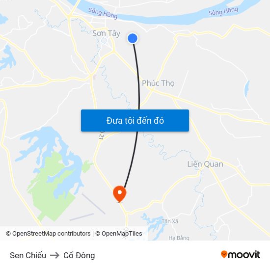 Sen Chiểu to Cổ Đông map