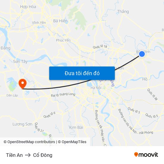 Tiền An to Cổ Đông map