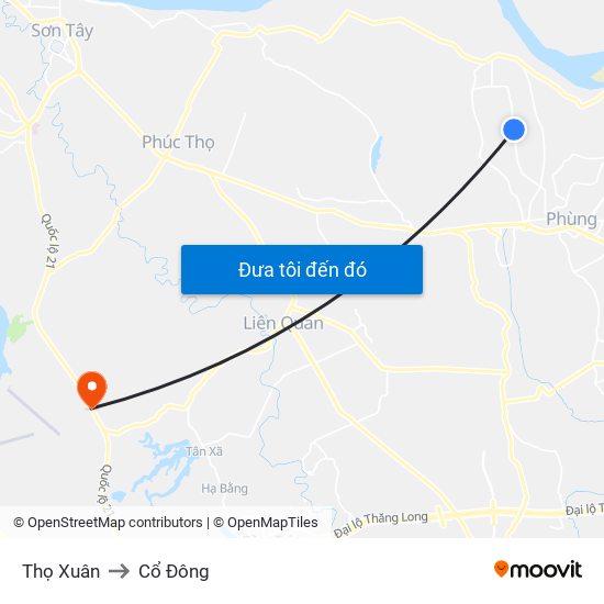 Thọ Xuân to Cổ Đông map