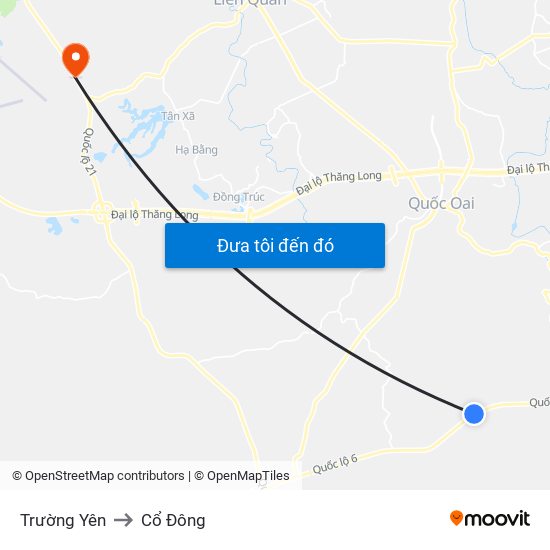 Trường Yên to Cổ Đông map