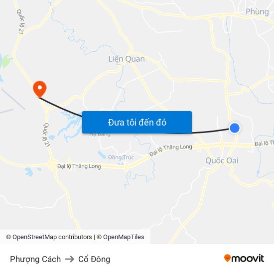 Phượng Cách to Cổ Đông map