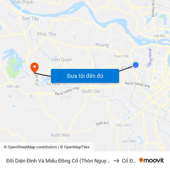 Đối Diện Đình Và Miếu Đồng Cổ (Thôn Nguyên Xá) - Đường 32 to Cổ Đông map