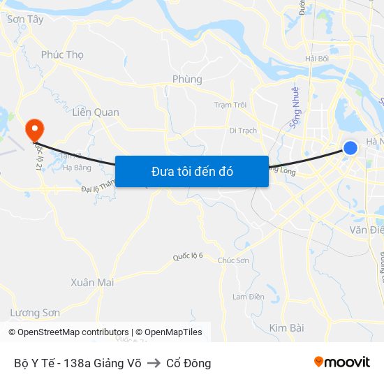 Bộ Y Tế - 138a Giảng Võ to Cổ Đông map