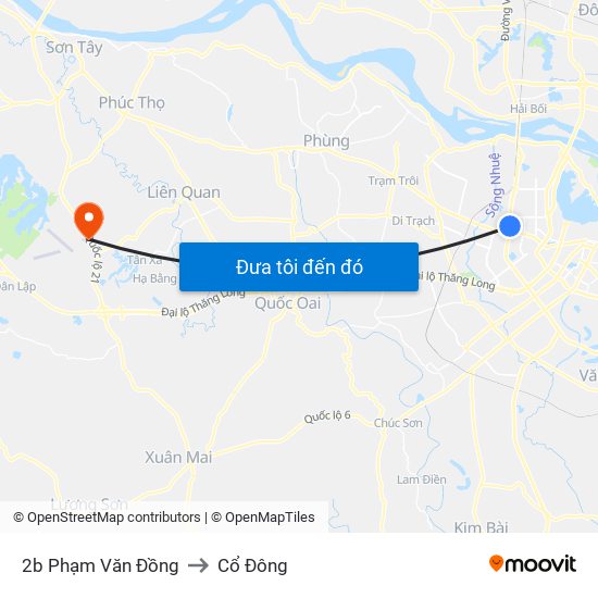 2b Phạm Văn Đồng to Cổ Đông map