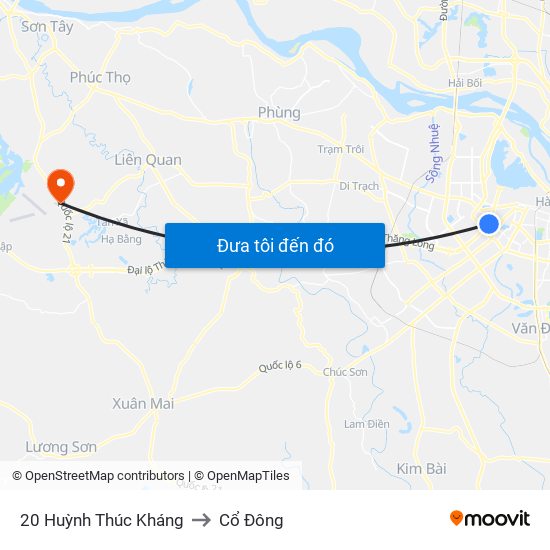 20 Huỳnh Thúc Kháng to Cổ Đông map