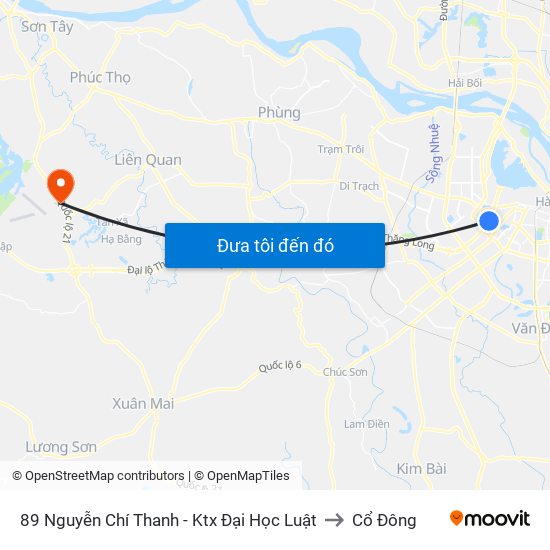 89 Nguyễn Chí Thanh - Ktx Đại Học Luật to Cổ Đông map
