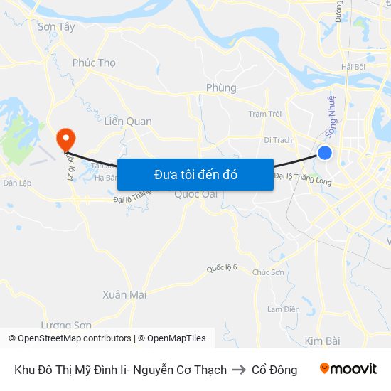 Khu Đô Thị Mỹ Đình Ii- Nguyễn Cơ Thạch to Cổ Đông map