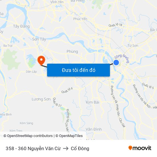 358 - 360 Nguyễn Văn Cừ to Cổ Đông map