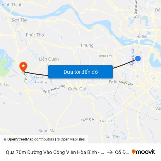 Qua 70m Đường Vào Công Viên Hòa Bình - Phạm Văn Đồng to Cổ Đông map