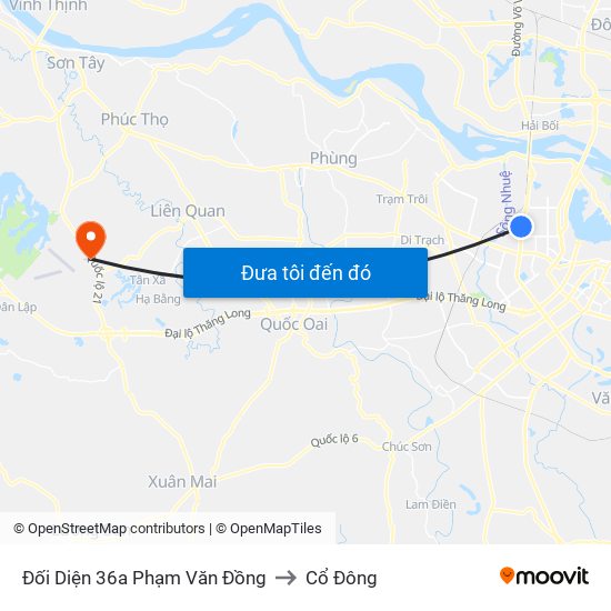 Đối Diện 36a Phạm Văn Đồng to Cổ Đông map