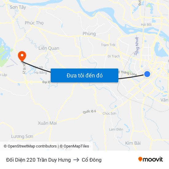 Đối Diện 220 Trần Duy Hưng to Cổ Đông map