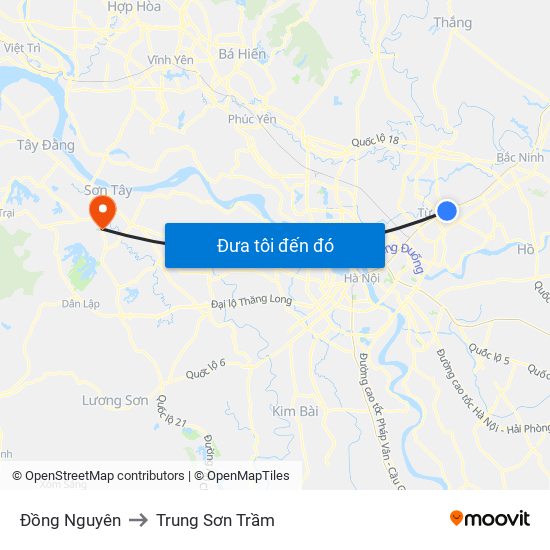 Đồng Nguyên to Trung Sơn Trầm map