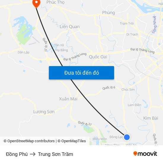 Đồng Phú to Trung Sơn Trầm map