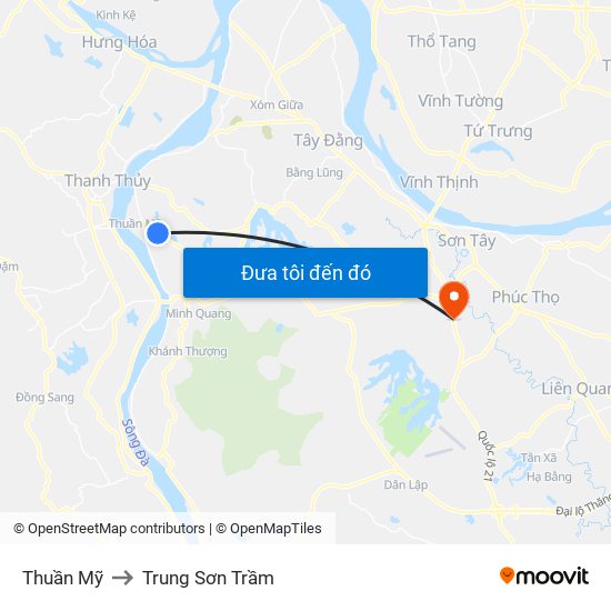 Thuần Mỹ to Trung Sơn Trầm map