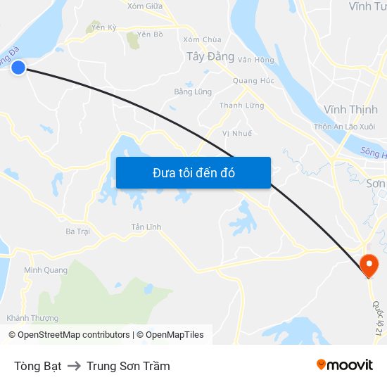 Tòng Bạt to Trung Sơn Trầm map