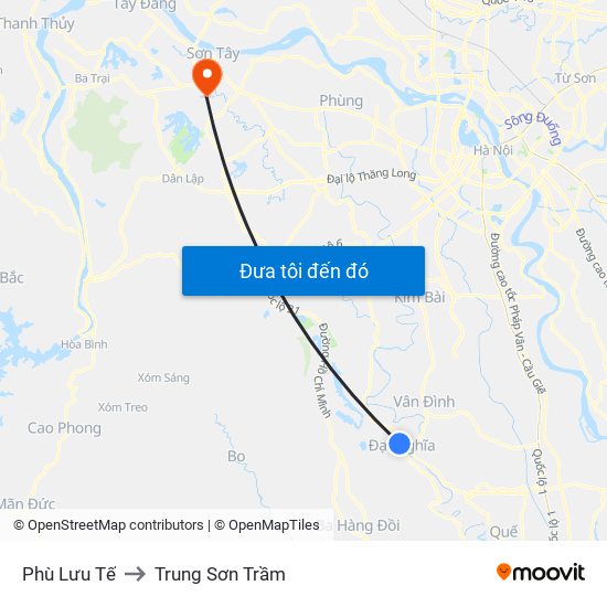 Phù Lưu Tế to Trung Sơn Trầm map