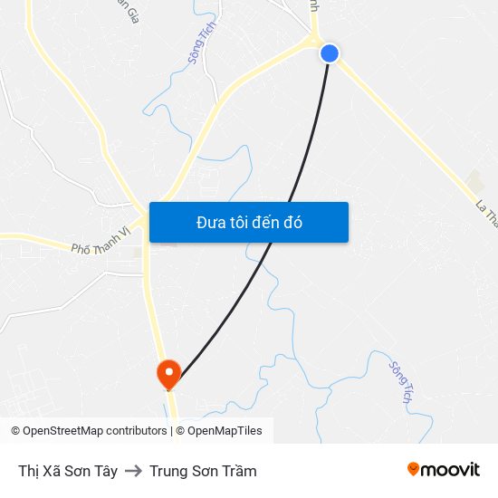 Thị Xã Sơn Tây to Trung Sơn Trầm map