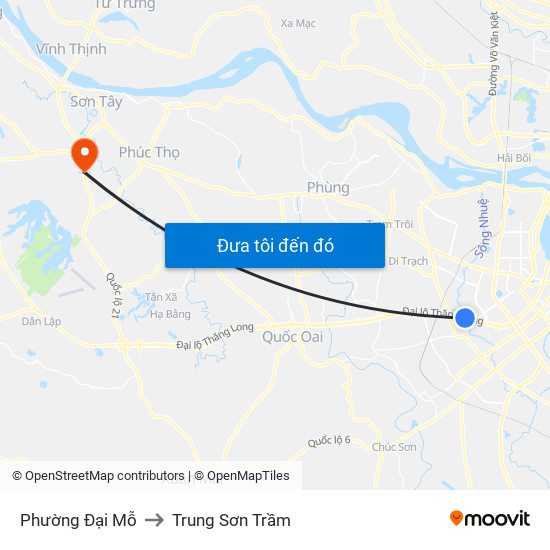 Phường Đại Mỗ to Trung Sơn Trầm map